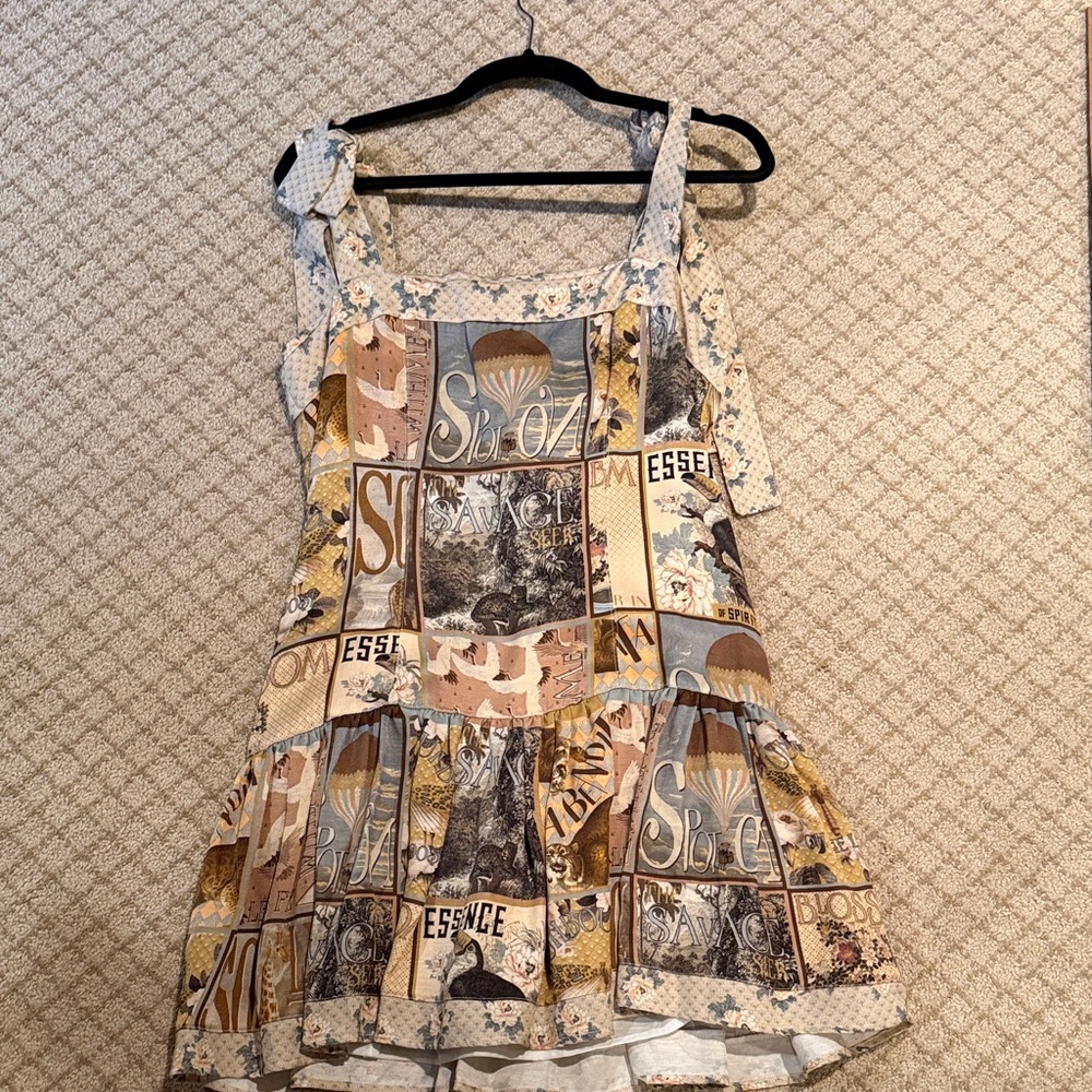 Agua Bendita Multicolor Graphic Dress